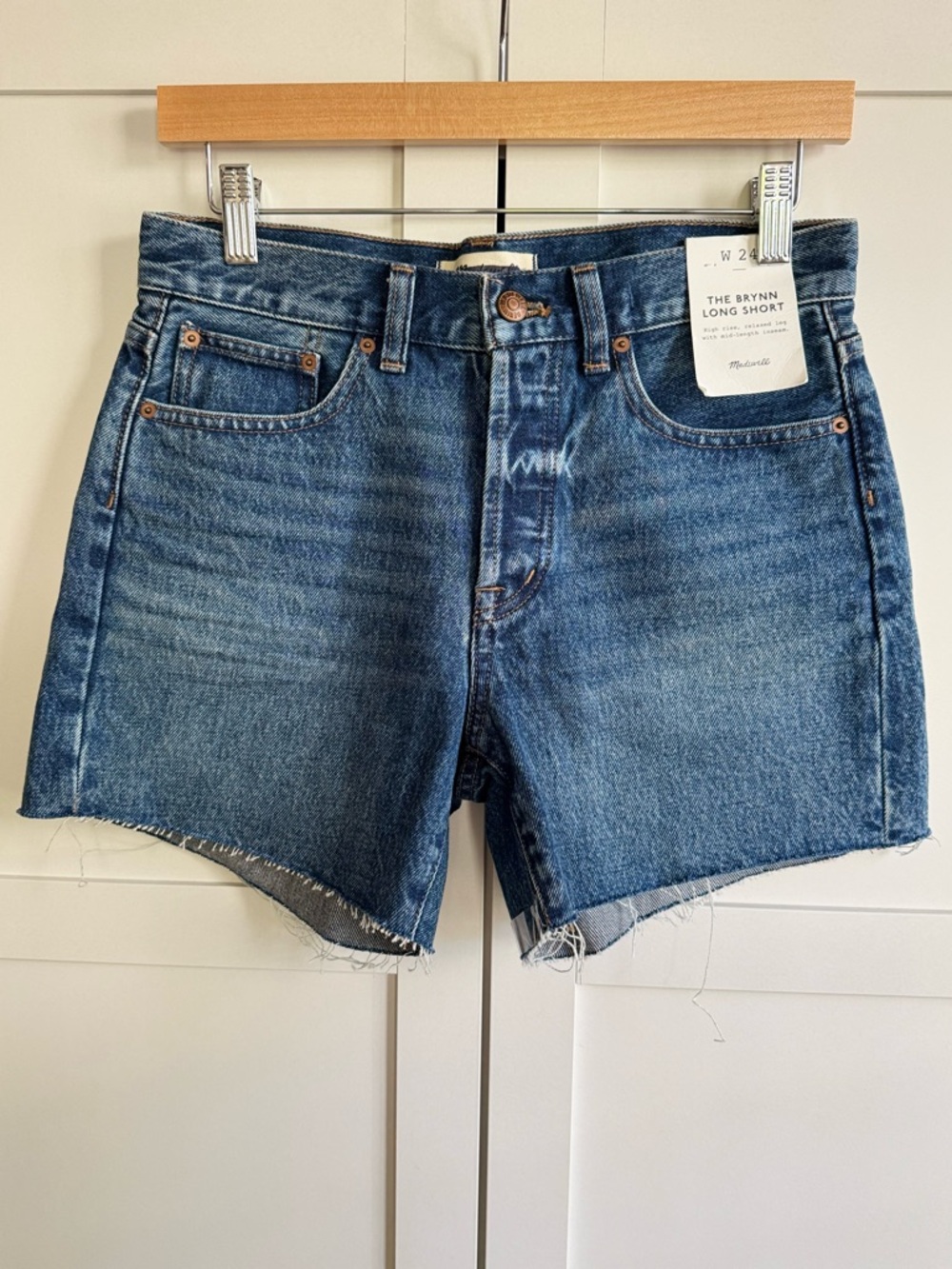 Madewell The Brynn Long Short High-Rise Raw Hem Size 24 - Picture 4 of 6